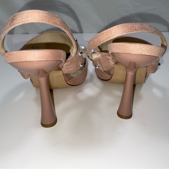 Women’s Nine West Debut 2 Slingback Pearl & Metallic Studded Hi Heel Sandals 8.5 - Picture 6 of 9